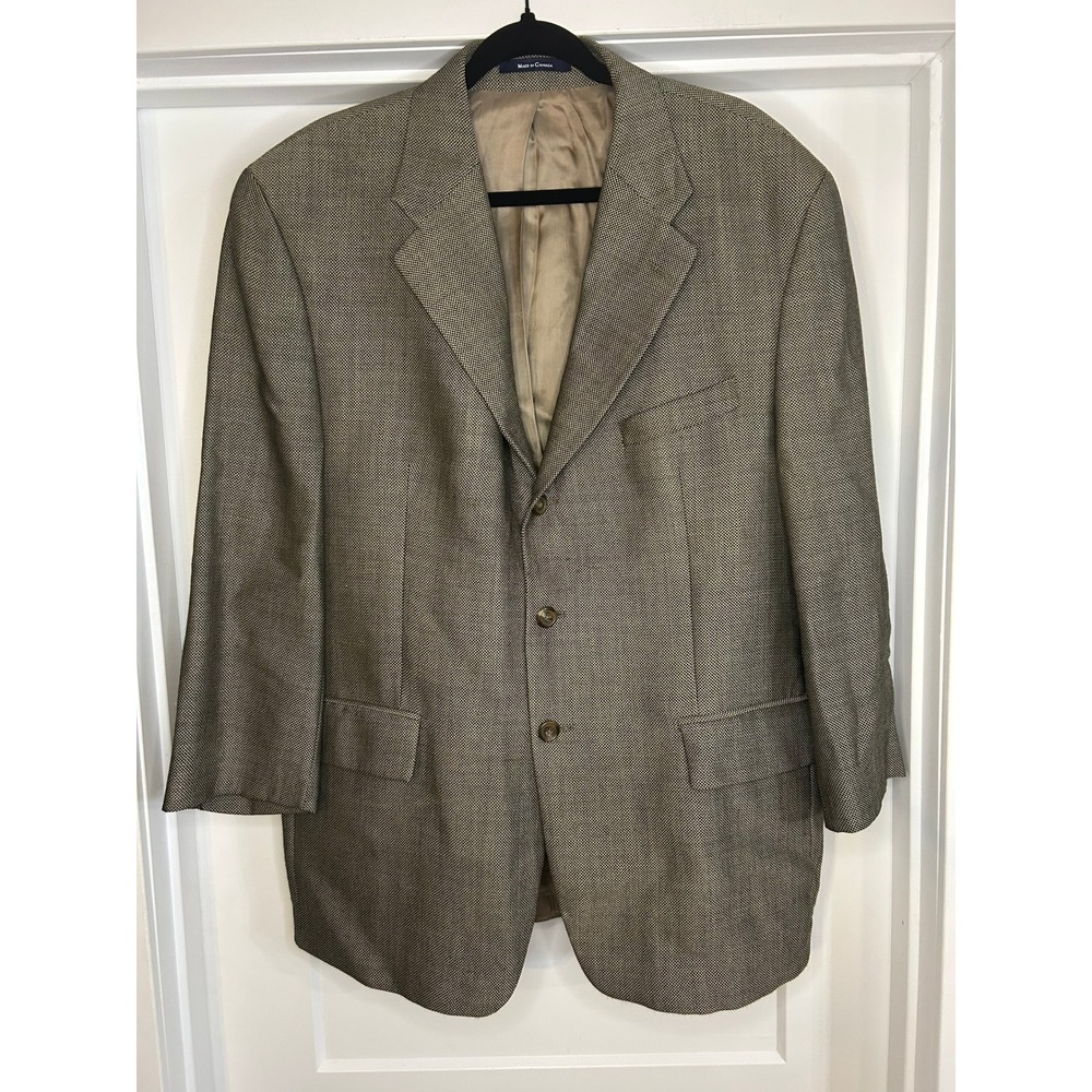 Ralph Lauren Mens 44R Wool Blazer Sport Coat Brown Micro Weave Preppy Vintage